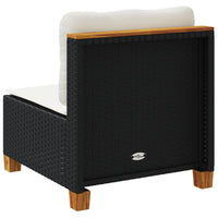 Thumbnail for Gartensofa ohne Armlehnen mit Kissen Schwarz Poly Rattan