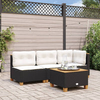 Thumbnail for Gartensofa ohne Armlehnen mit Kissen Schwarz Poly Rattan