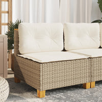 Thumbnail for Gartensofa ohne Armlehnen mit Kissen Beige Poly Rattan