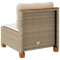 Thumbnail for Gartensofa ohne Armlehnen mit Kissen Beige Poly Rattan