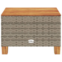 Thumbnail for Gartentisch Grau 55x55x36 cm Poly Rattan Akazienholz