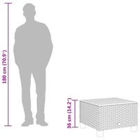 Thumbnail for Gartentisch Grau 55x55x36 cm Poly Rattan Akazienholz