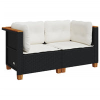 Thumbnail for Garten-Ecksofas mit Kissen 2 Stk. Schwarz Poly Rattan