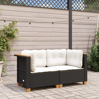Thumbnail for Garten-Ecksofas mit Kissen 2 Stk. Schwarz Poly Rattan