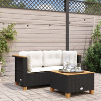 Thumbnail for Garten-Ecksofas mit Kissen 2 Stk. Schwarz Poly Rattan