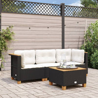 Thumbnail for Gartensofa mit Kissen 3-Sitzer Schwarz Poly Rattan