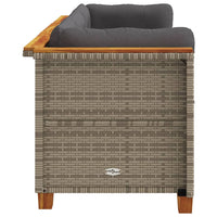 Thumbnail for Gartensofa mit Kissen 3-Sitzer Grau Poly Rattan