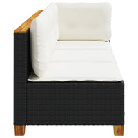 Thumbnail for Gartensofa mit Kissen 3-Sitzer Schwarz Poly Rattan
