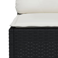 Thumbnail for Gartensofa mit Kissen 3-Sitzer Schwarz Poly Rattan