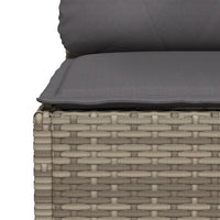 Thumbnail for Gartensofa mit Kissen 3-Sitzer Grau Poly Rattan