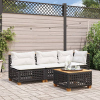 Thumbnail for Garten-Ecksofa mit Kissen Schwarz Poly Rattan