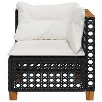 Thumbnail for Garten-Ecksofa mit Kissen Schwarz Poly Rattan