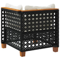 Thumbnail for Garten-Ecksofa mit Kissen Schwarz Poly Rattan