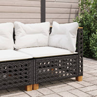 Thumbnail for Garten-Ecksofa mit Kissen Schwarz Poly Rattan