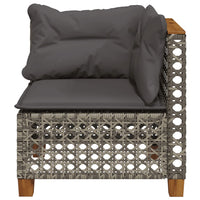 Thumbnail for Garten-Ecksofa mit Kissen Grau Poly Rattan
