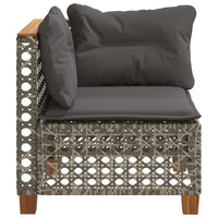 Thumbnail for Garten-Ecksofa mit Kissen Grau Poly Rattan