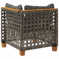 Thumbnail for Garten-Ecksofa mit Kissen Grau Poly Rattan