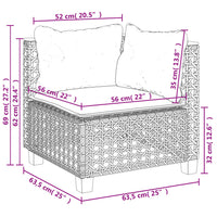 Thumbnail for Garten-Ecksofa mit Kissen Grau Poly Rattan