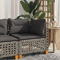 Thumbnail for Garten-Ecksofa mit Kissen Grau Poly Rattan