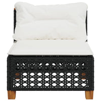 Thumbnail for Gartensofa ohne Armlehnen mit Kissen Schwarz Poly Rattan