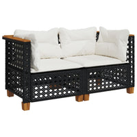 Thumbnail for Garten-Ecksofas mit Kissen 2 Stk. Schwarz Poly Rattan