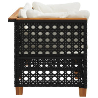 Thumbnail for Garten-Ecksofas mit Kissen 2 Stk. Schwarz Poly Rattan
