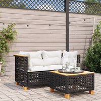 Thumbnail for Garten-Ecksofas mit Kissen 2 Stk. Schwarz Poly Rattan