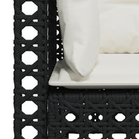 Thumbnail for Gartensofa mit Kissen 3-Sitzer Schwarz Poly Rattan