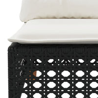 Thumbnail for Gartensofa mit Kissen 3-Sitzer Schwarz Poly Rattan
