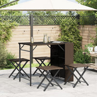 Thumbnail for 5-tlg. Garten-Essgruppe Klappbar Braun Poly Rattan