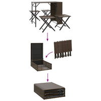 Thumbnail for 5-tlg. Garten-Essgruppe Klappbar Braun Poly Rattan