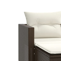 Thumbnail for Gartensofa 2-Sitzer mit Hockern Braun Poly Rattan
