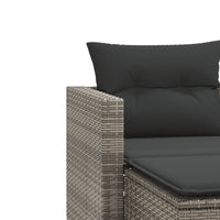 Thumbnail for Gartensofa 2-Sitzer mit Hockern Grau Poly Rattan