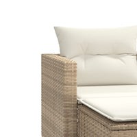 Thumbnail for Gartensofa 2-Sitzer mit Hockern Beige Poly Rattan