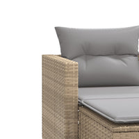 Thumbnail for Gartensofa 2-Sitzer mit Hockern Beige Poly Rattan