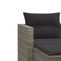 Thumbnail for Gartensofa 2-Sitzer mit Hockern Hellgrau Poly Rattan