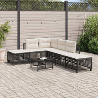 Thumbnail for 3-tlg. Garten-Ecksofa-Set mit Kissen Schwarz Poly Rattan