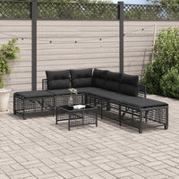 Thumbnail for 3-tlg. Garten-Ecksofa-Set mit Kissen Schwarz Poly Rattan