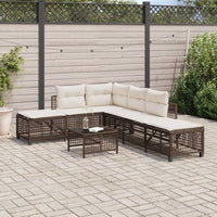 Thumbnail for 3-tlg. Garten-Ecksofa-Set mit Kissen Braun Poly Rattan