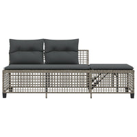 Thumbnail for 3-tlg. Garten-Ecksofa-Set mit Kissen Grau Poly Rattan