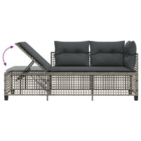 Thumbnail for 3-tlg. Garten-Ecksofa-Set mit Kissen Grau Poly Rattan
