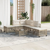 Thumbnail for 3-tlg. Garten-Ecksofa-Set mit Kissen Beige Poly Rattan