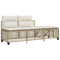 Thumbnail for 3-tlg. Garten-Ecksofa-Set mit Kissen Beige Poly Rattan