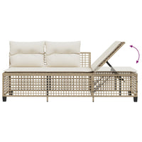 Thumbnail for 3-tlg. Garten-Ecksofa-Set mit Kissen Beige Poly Rattan