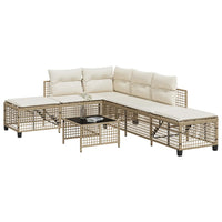 Thumbnail for 3-tlg. Garten-Ecksofa-Set mit Kissen Beige Poly Rattan