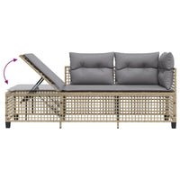 Thumbnail for 3-tlg. Garten-Ecksofa-Set mit Kissen Beige Poly Rattan