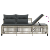 Thumbnail for 3-tlg. Garten-Ecksofa-Set mit Kissen Hellgrau Poly Rattan