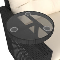 Thumbnail for 3-tlg. Garten-Sofagarnitur mit Kissen Schwarz Poly Rattan