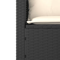 Thumbnail for 3-tlg. Garten-Sofagarnitur mit Kissen Schwarz Poly Rattan