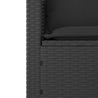 Thumbnail for 3-tlg. Garten-Sofagarnitur mit Kissen Schwarz Poly Rattan